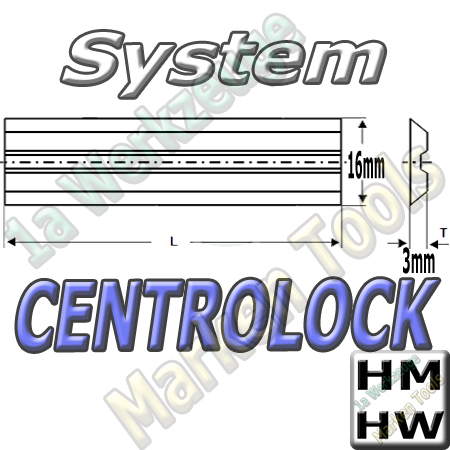220mm Centrolock Hobelmesser 220mm x16x3.0mm HM HW  (2Stck.)