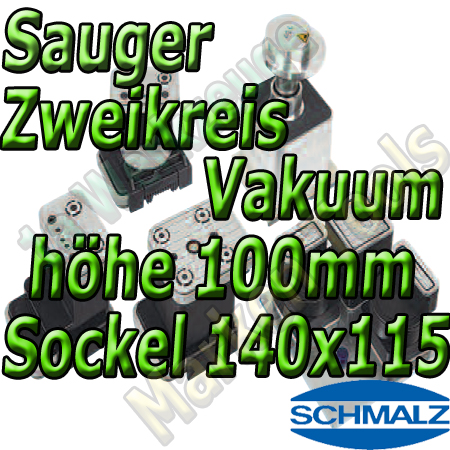 Schmalz Vakuumsauger 2-Kreis Vakuum 100mm 140x115mm