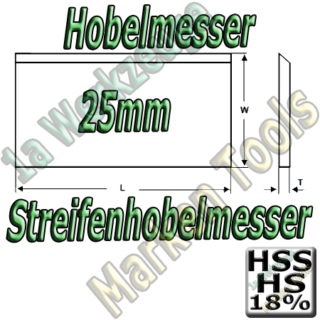 Hobelmesser186x25x3mm Streifenhobelmesser HSS18 HS18 2Stück