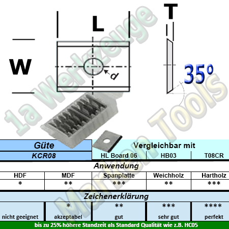 HW HM Wendeplatte Wendemesser 9.6 x 12 x 1.5 Z2 35° 1-Loch 10 Stück T04MG