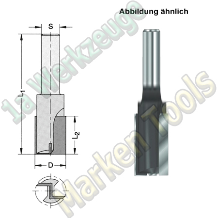 Nutfräser / Oberfräser Ø 24mm x35x90mm Z2 HM HW Schaft 12mm