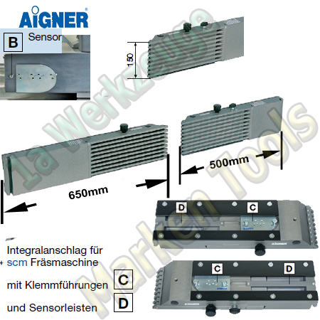 Aigner Integralanschlag scm Tischfräse mit Sensorüberwachung 650mm 500mm x 150mm