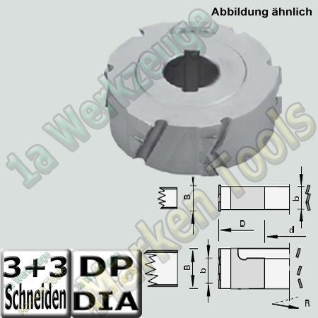 Dia-Fügefräser Ø85x45mm Ø30 DKN Z3+3 b=45mm OTT Kantenanleimmaschine links