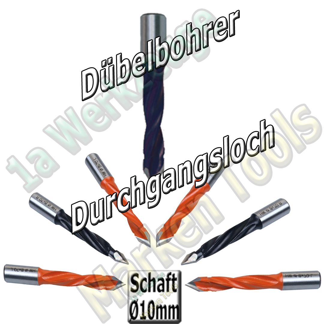 Dübelbohrer Durchgangslochbohrer Schaft 10mm