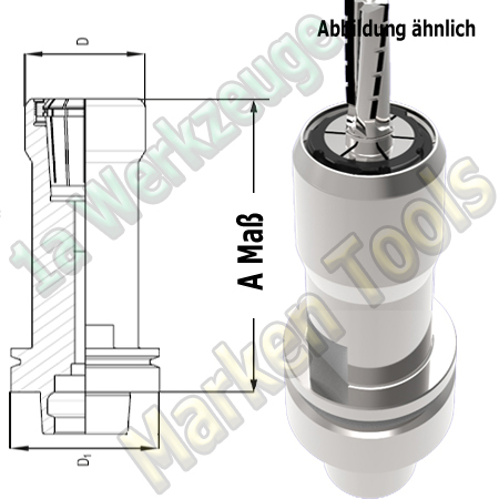 HSK 63F CNC Spannzangenfutter OZ25 462E Spannzange A=115mm D=53mm Zeta Innenmutter