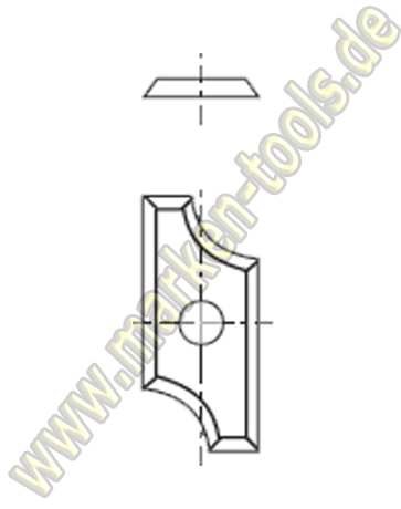 HM Abrund-Wendemesser HW Radius=10mm 30x14.5x1.5mm (2Stk.)