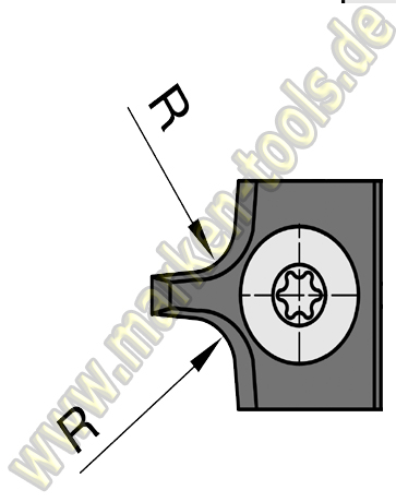Abrundmesser 15 x 18 x 2 mm, R = 2 mm für Gr.1 T2, VE=2 Stück