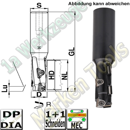 Aigner DP-Schaftfräser Ø 16x43,9x105mm S= 20 Z=1+1  KONSTANTIN® Mini-RL