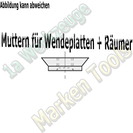 Mutter für Räumerschneide (T9)  10 Stück Ghudo 3020.000.01 passend zu Ghudo 3020.100.22 und Ghudo Serie 4020 , 4050 , 4052, 4049