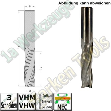 Ø 25mm x120x185mm Z3 Schlichtfräser Spiralnutfräser VHW VHM S=25 RR