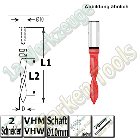 4mm Durchgangsbohrer Dübellochbohrer VHW VHM Ø 4mm x25x70mm 60° Schaft 10mm L.