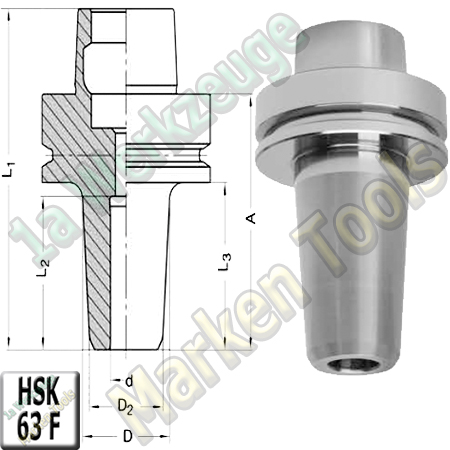 HSK 63F CNC Schrumpffutter Ø 16mm A=105
