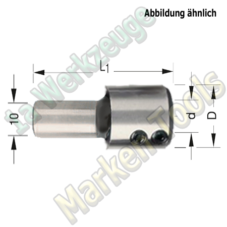 15mm HW HM Dübelboher Ø 15mm x30x57,5mm Z2+V2 m.Rückenführung Schaft 10mm