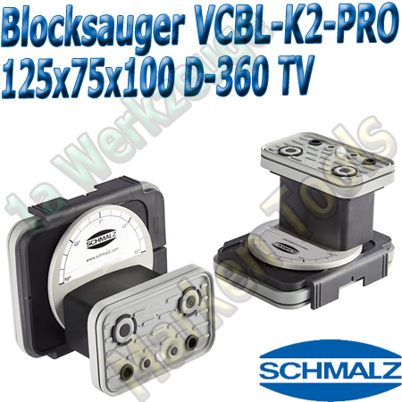 CNC Schmalz Vakuum-Sauger VCBL-K2-PRO 125x75x100 D-360-TV mit Tastventil 160x115mm