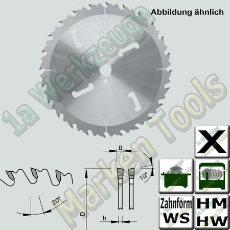 AKE HM HW Sägeblatt mit innenliegenden HW- Räumer 735mm x 6 x 4,4 x 30mm Z=48 WS NL SDB