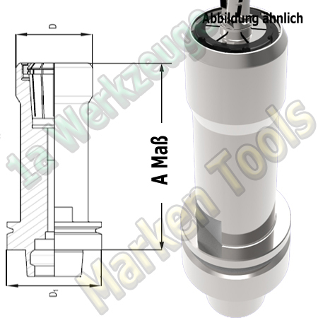 HSK 63F CNC Spannzangenfutter OZ25 462E Spannzange A=200mm D=53mm Zeta Innenmutter