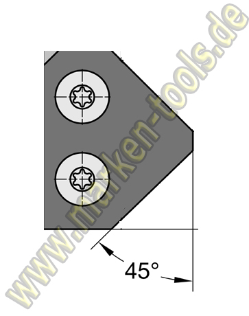 Fasemesser 30 x 25 x 2 mm, 45° für Gr.2 T2, VE=2 Stück