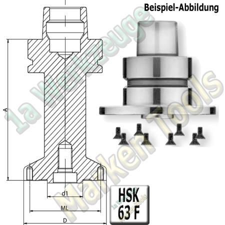 HSK 63F EASY FIX Sägeblattaufnahme Ø70mm  A=45mm